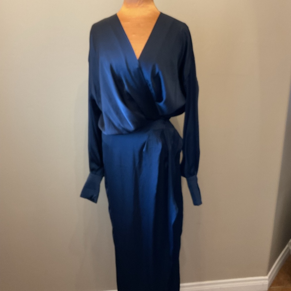 Astr Blue Long Sleeve Dress
